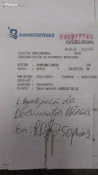 Legalizacion de documentos notariales