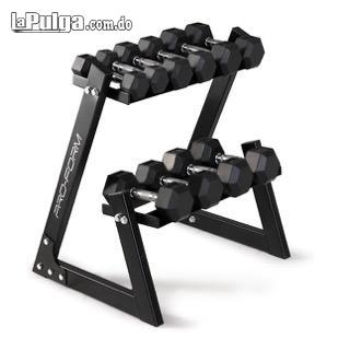 Set de mancuernas pesas 100 libras 10 pesas rack gym