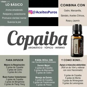 Doterra young living y otras marcas de fama mundial aceite de copaiba