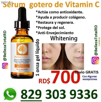 Vitaminas c liquida en aceite para rostro y cuello piel