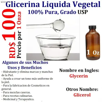 Glicerina pura vegetal original para Cabello y piel