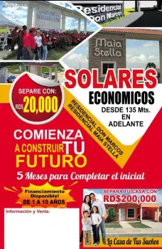 En santo domingo norte  solares con titulo desde 135 mts