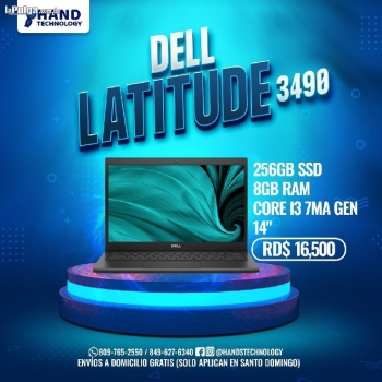 Laptop dell latitude 3490 intel core i3 7ma gen. 8gb ram  256 gb ssd