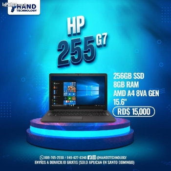 Laptop hp 255 g7 amd e2-9000e 256 gb ssd m.2  8gb ram 15.6”