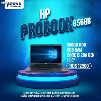 Laptop hp probook 6560b intel core i5 2da gen. 500gb hdd 6gb ram 15.6