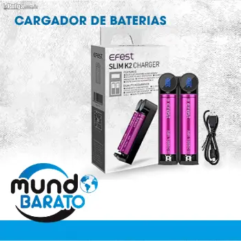 Cargador para 2 baterias li-ion usb para 18650/18350/16340/26650/14500