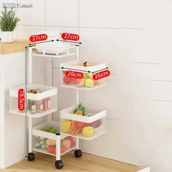 Carrito con ruedas de 4 niveles carro organizador maquilladoras cocina