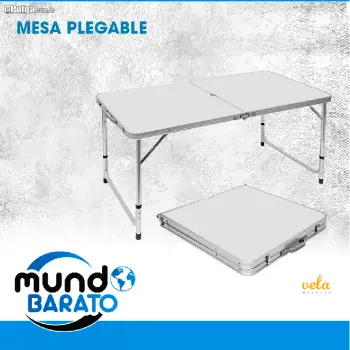 Mesa plegable portatil de aluminio armable ajustable camping viaje