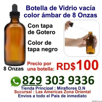 Venta de botellas al detalle con dispensador cristal ambar oscuras