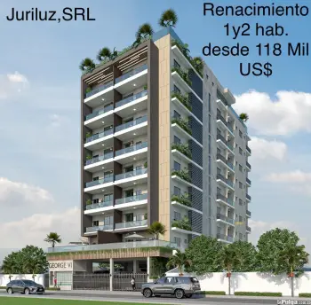 Apartamento en sector dn - renacimiento 2 habitaciones 1 parqueo