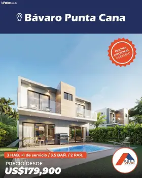 Villa en sector bávaro - punta cana