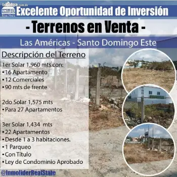 Terreno en venta en las américas