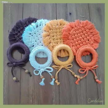 Porta servilletas  y posavasos en macrame