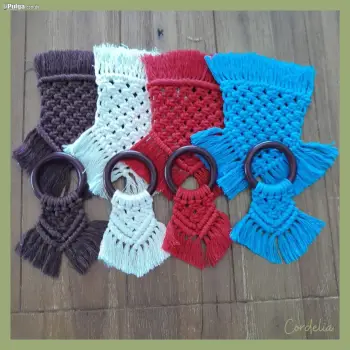 Porta servilletas  y posavasos en macrame