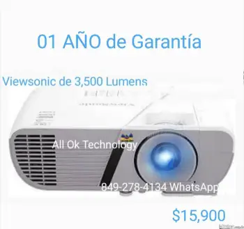 01 año garantía proyectores viewsonic 3500 lumens hdmi svga usb r