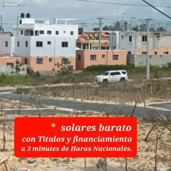 Vendo solar de 180 m2 con titulos deslindados y barato