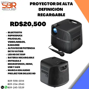 Proyector recargable alta definicion karaoke