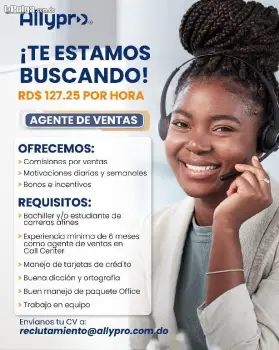 Se solicita agente de ventas