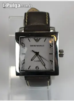 Emporio armani x-large reloj quare para hombre - correa de cuero - b