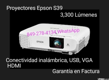 Proyectores epson s39 de 3300 lumens