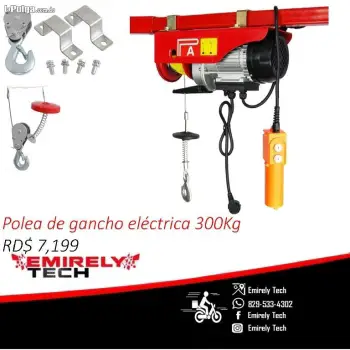 Gancho electrico de polea hidraulica winche cabrestante grua de 300kg