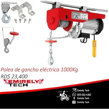 Gancho electrico de polea hidraulica winche cabrestante grua 1000kg