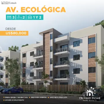 Apartamento en sector sde - av. ecologica 3 habitaciones 2 parqueos