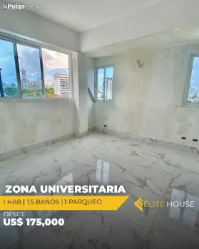 Venta apto - zona universitaria 1hab. 1parqueo terraza priva