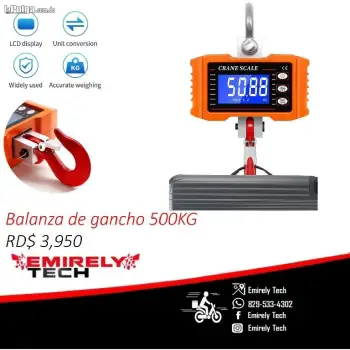 Balanza digital escala 500 kg peso gancho colgante báscula portatil