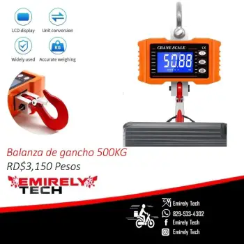 Balanza digital escala 500 kg peso gancho colgante báscula portatil