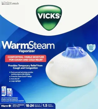 1 año garantia en vaporizador vicks 1.5 gl capacidad 24hr operación