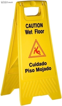 Señal de precaución piso mojado caution wet floor