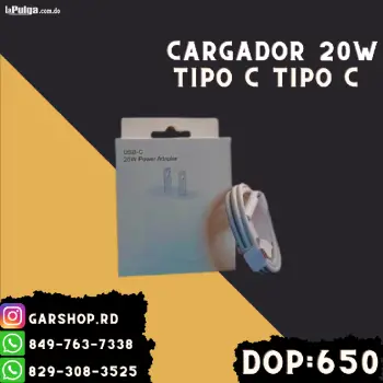 Cargador tipo c a tipo c 20w