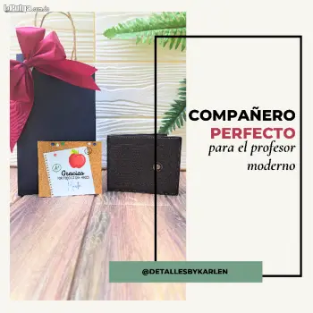 Cartera de cuero sintetico de hombre regalo profesor maestro
