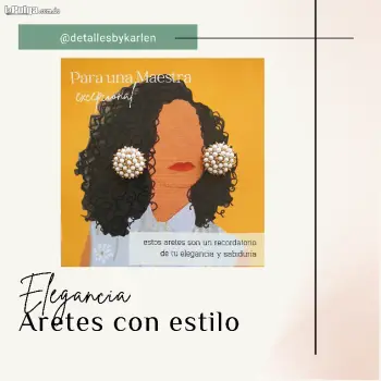 Aretes elegantes regalo mujer maestra profesora