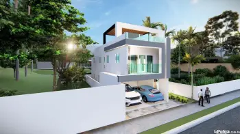 Proyecto de 4 casa modernas de 2 niveles en santo domingo  de 180 mt2