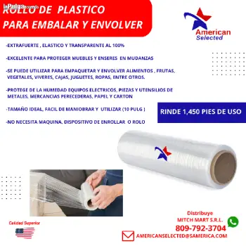 Rollo plastico para envolver y embalar