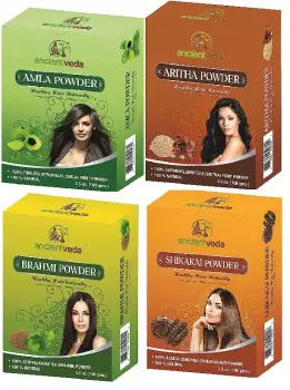 Hierbas plantas polvos para el cabello indigo henna shikakai