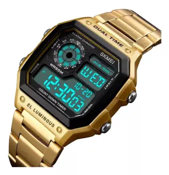 Reloj casio en acero inoxidable resistente al agua.