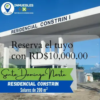 Inmuebles ➕❎➖  casas y solares en residencial constrí