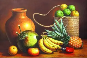 Pintor dominicano cuadro costumbrista obra de arte e.vidal