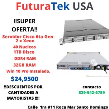 Servidores cisco 2x xeon e5 40 nucleos 64gb ddr4 1tb ssd mas