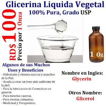 Venta de glicerina pura vegetal comestible por galones