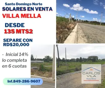 Solares en venta en villa mella santo domingo nortte