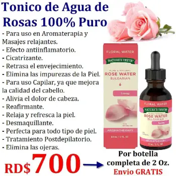 Agua de rosas de bulgaria rose water facial cosmetica