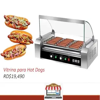 Vitrina para hotdog exhibidor electrico de comida rapida vit