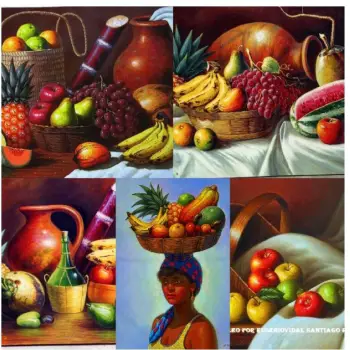 Pintor dominicano cuadro costumbrista obra de arte e.vidal