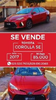 Toyota corolla 2017 se - excelentes condiciones