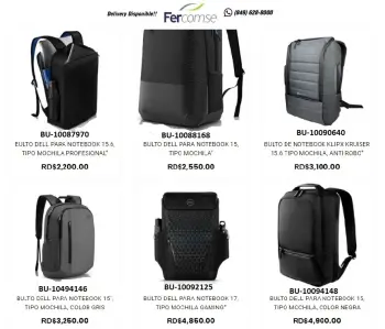 Mochilas y bultos para laptop y tablet de varias marcas