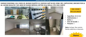 Tengo apartamento de oportunidad en la jacobo santo domingo